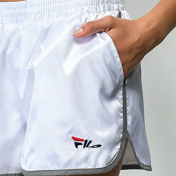 FILA Serena Satin Track White Retro Short - Picture 3 of 9